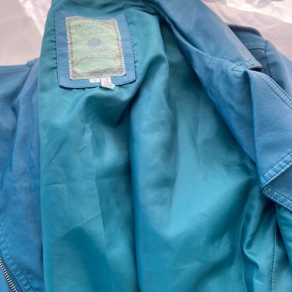 Paparazzi Vegan Faux Leather Jacket Green Large Motorcycle Biker - Picture 7 of 13